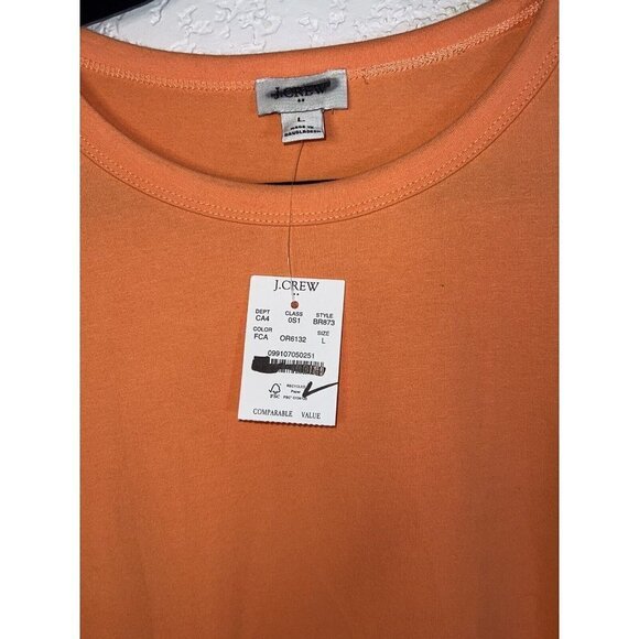 J Crew MIDI Dress Cotton NWTS Stretchy Sleeveless Peach Color Large BR873 1E - Picture 8 of 10